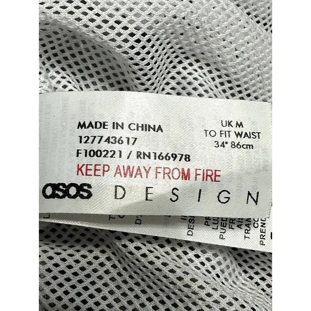 ASOS Swim Trunks Elastic Waistband Quick-Dry Adjustable Drawstring Gray 34 NWT